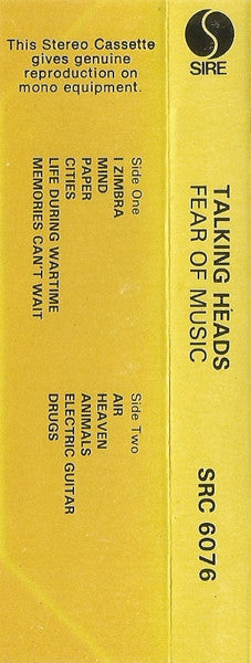 Talking Heads : Fear Of Music (Cass, Album, Blu)