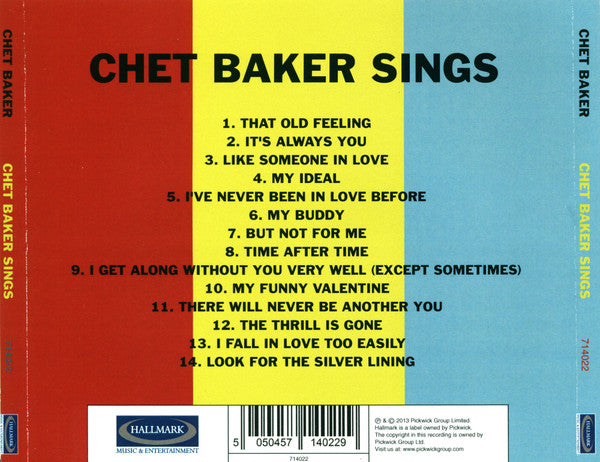 Chet Baker : Chet Baker Sings (CD, Album, Mono, RE)