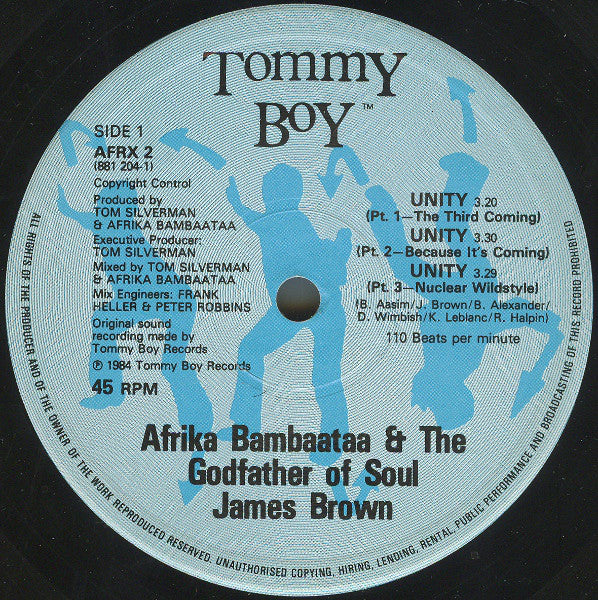 Afrika Bambaataa & James Brown : Unity (12", Single)