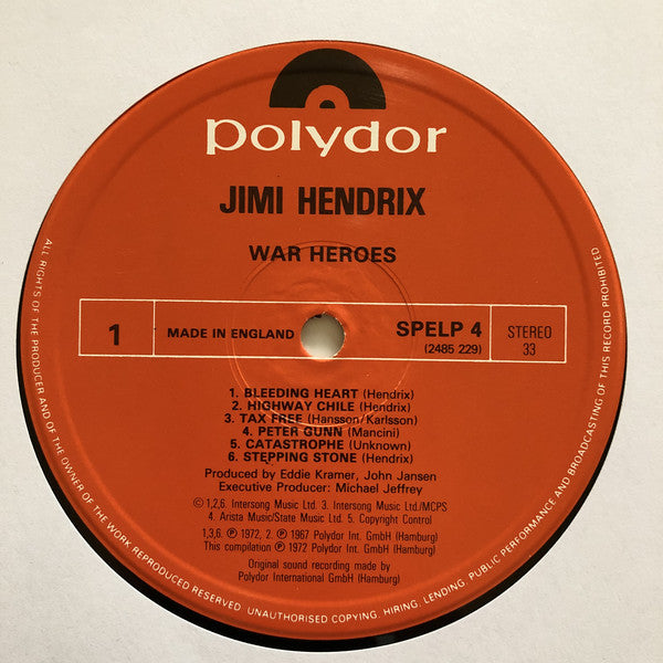 Jimi Hendrix : War Heroes (LP, Album, RE)