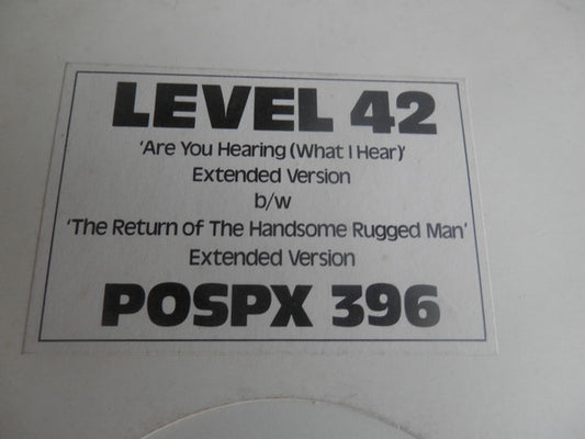 Level 42 : Are You Hearing (What I Hear)? (12", Promo)