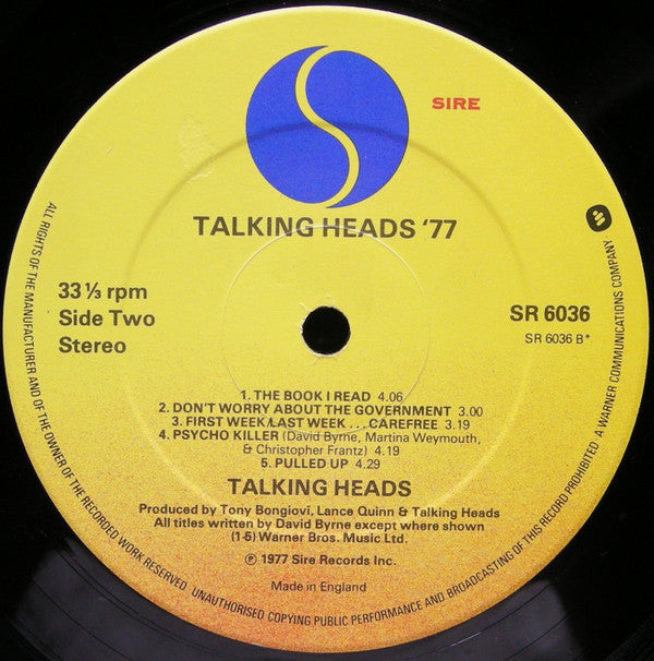 Talking Heads : Talking Heads: 77 (LP, Album, RP)