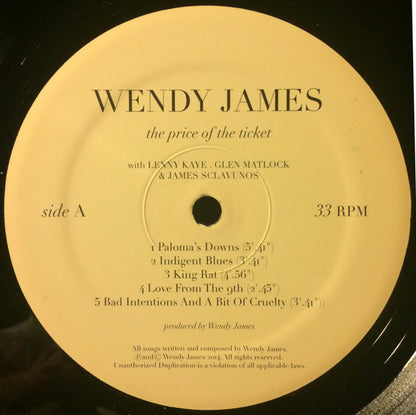 Wendy James : The Price Of The Ticket (LP, Album, Ltd)