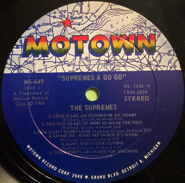 The Supremes : A' Go-Go (LP, Album, Ind)