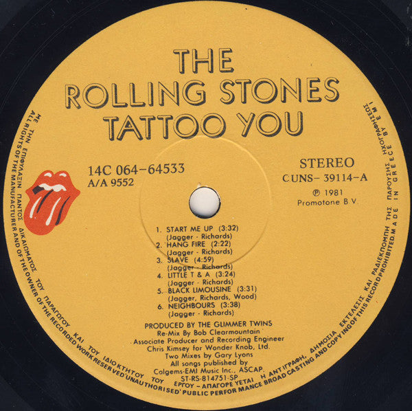 Rolling Stones* : Tattoo You (LP, Album)