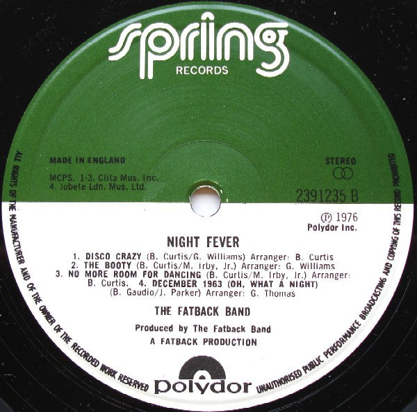 The Fatback Band : Night Fever (LP, Album)