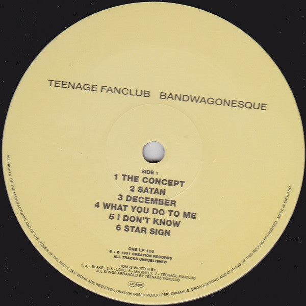 Teenage Fanclub : Bandwagonesque (LP, Album, Aud)