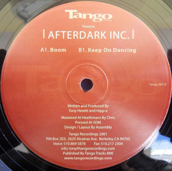 Afterdark Inc. : Boom / Keep On Dancing (12")