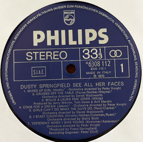 Dusty Springfield : See All Her Faces (LP, Album)