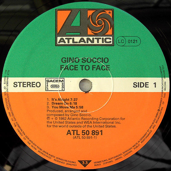 Gino Soccio : Face To Face (LP, Album)