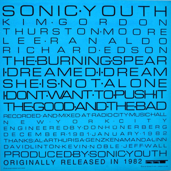 Sonic Youth : Sonic Youth (LP, Album, RE)