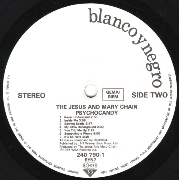 The Jesus And Mary Chain : Psychocandy (LP, Album)
