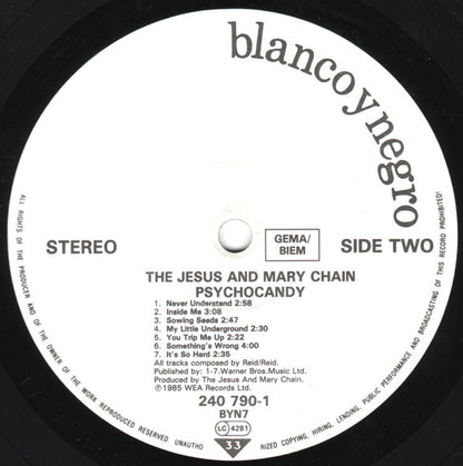 The Jesus And Mary Chain : Psychocandy (LP, Album)