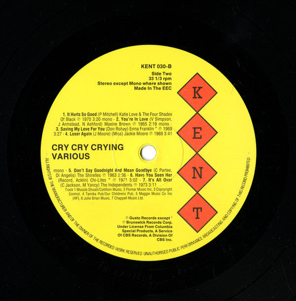 Various : Cry Cry Crying (LP, Comp, Mono)