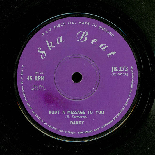 Dandy* / Dandy And His Group* : Rudy A Message To You / Till Death Do Us Part (7", Single, Sol)