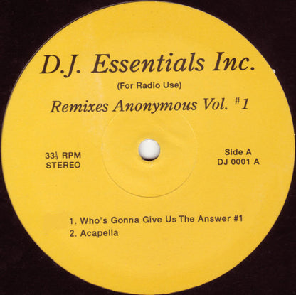 Unknown Artist : Remixes Anonymous Vol. #1 (12")