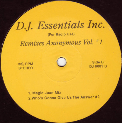 Unknown Artist : Remixes Anonymous Vol. #1 (12")