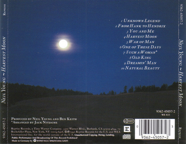 Neil Young : Harvest Moon (CD, Album, RP)