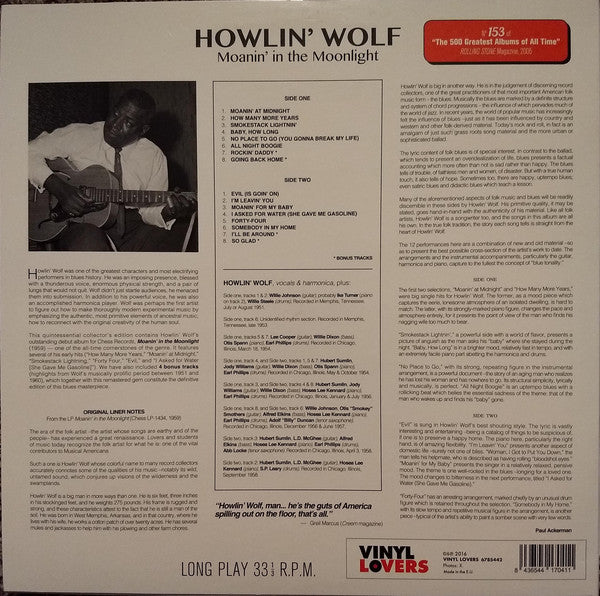 Howlin' Wolf : Moanin' In The Moonlight (LP, Album, Mono, Ltd, RE, 180)