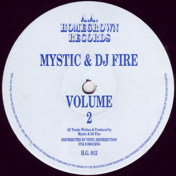 Mystic & DJ Fire* : Volume 2 (12")