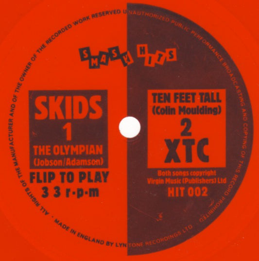 Skids / XTC : The Olympian / Ten Feet Tall (Flexi, 7", S/Sided, Red)