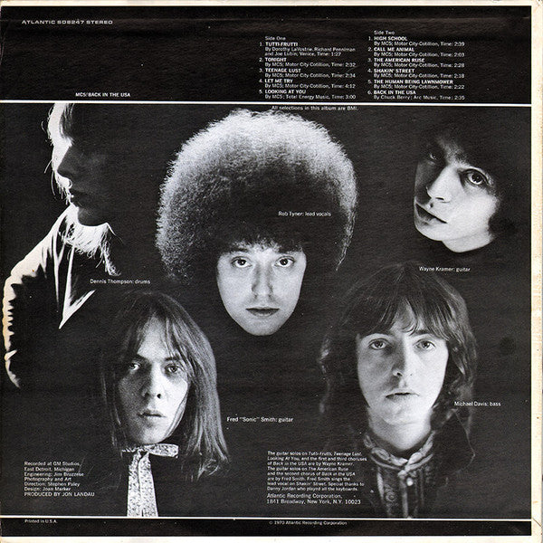 MC5 : Back In The USA (LP, Album, PR)