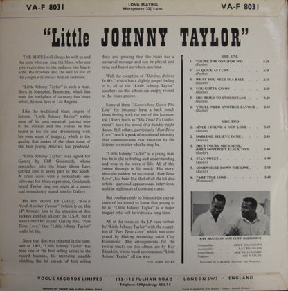 Little Johnny Taylor : Little Johnny Taylor (LP, Mono)