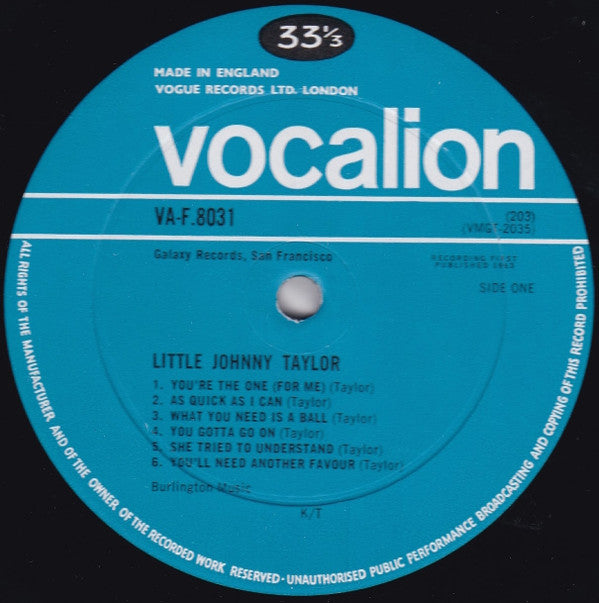 Little Johnny Taylor : Little Johnny Taylor (LP, Mono)