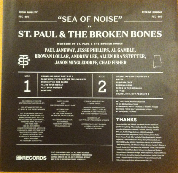 St. Paul & The Broken Bones : Sea Of Noise (LP, Album)