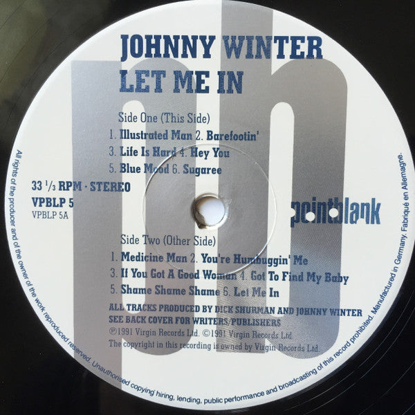 Johnny Winter : Let Me In (LP, Album)