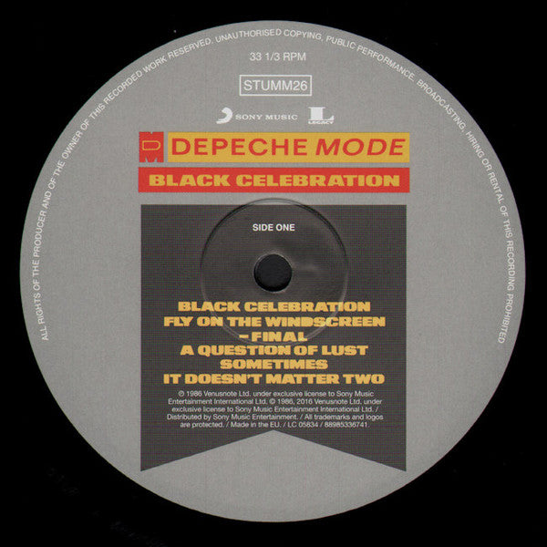 Depeche Mode : Black Celebration (LP, Album, RE, RM, Gat)