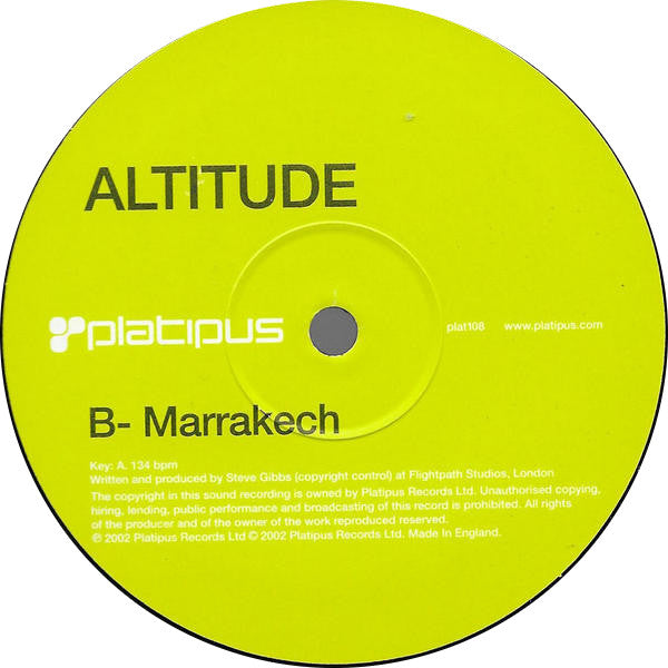 Altitude : Tears In The Rain / Marrakech (12")