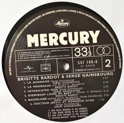 Brigitte Bardot Et Serge Gainsbourg : Bonnie And Clyde (LP, Comp, RE, RM, 180)