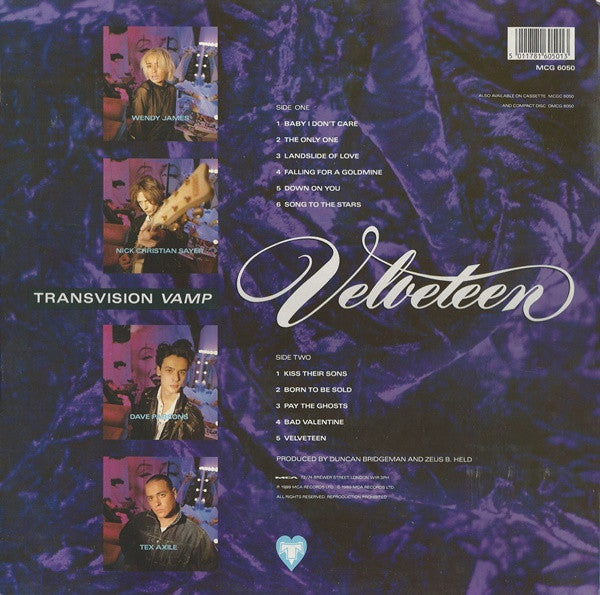 Transvision Vamp : Velveteen (LP, Album)