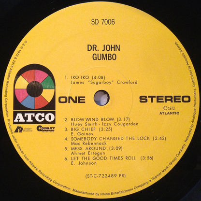 Dr. John : Dr. John's Gumbo (LP, Album, Ltd, RE, RM, Gat)