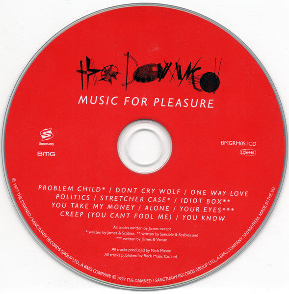 The Damned : Music For Pleasure (CD, Album, RE, Dig)