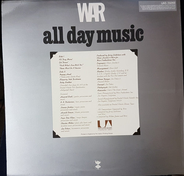 War : All Day Music (LP, Album)