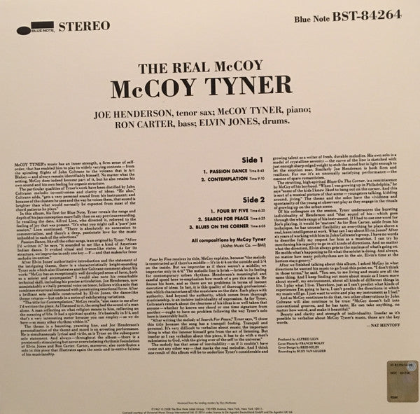 McCoy Tyner : The Real McCoy (LP, Album, RE, 180)