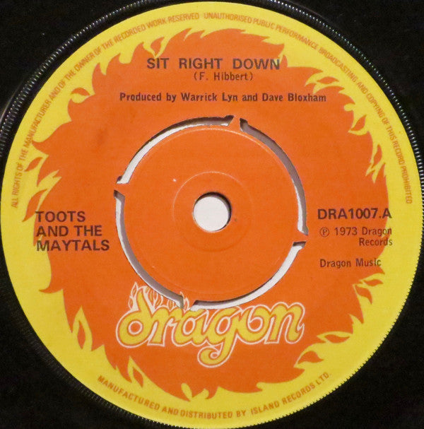 Toots And The Maytals* : Sit Right Down (7", Single)