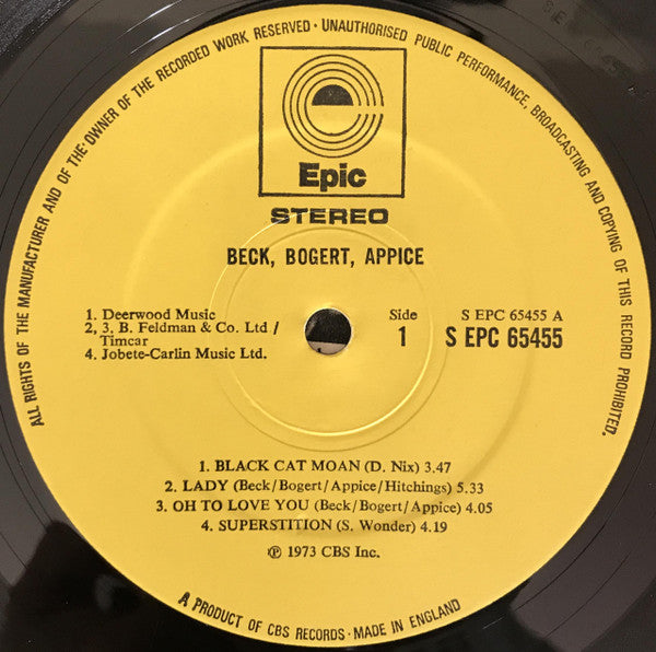 Beck, Bogert & Appice : Beck, Bogert & Appice (LP, Album)