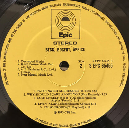 Beck, Bogert & Appice : Beck, Bogert & Appice (LP, Album)