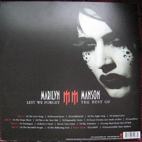 Marilyn Manson : Lest We Forget - The Best Of (2xLP, Comp, Gat)
