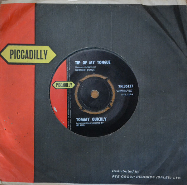 Tommy Quickly : Tip Of My Tongue (7")