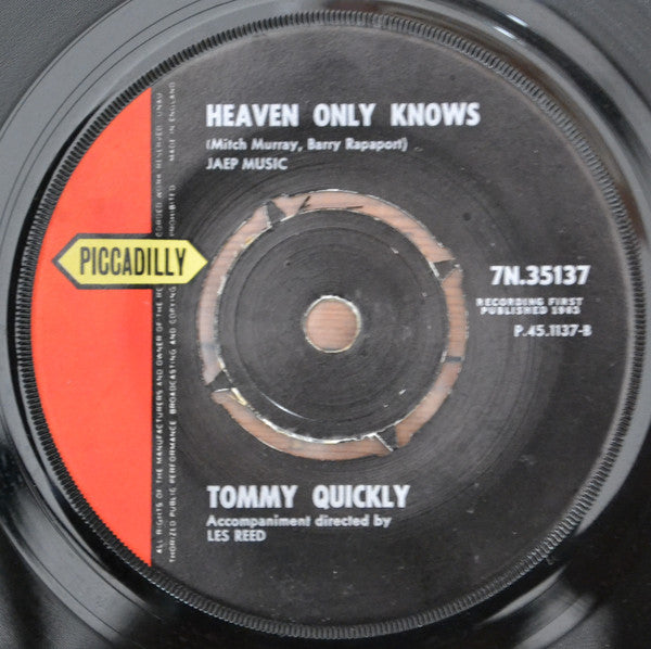 Tommy Quickly : Tip Of My Tongue (7")