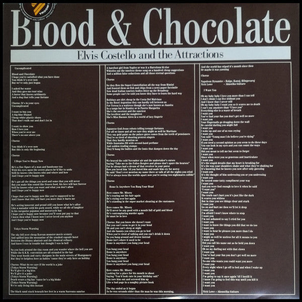 Elvis Costello & The Attractions : Blood & Chocolate (LP, Album, Dam)