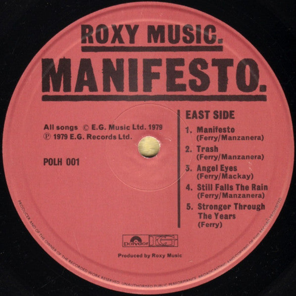 Roxy Music : Manifesto (LP, Album, Bla)