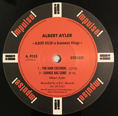 Albert Ayler : In Greenwich Village (LP, Album, RE, 180)