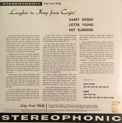 Lester Young, Roy Eldridge And Harry Edison : Laughin' To Keep From Cryin' (LP, Album, RE, 180)