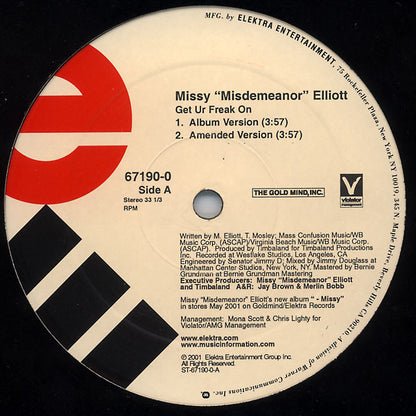 Missy "Misdemeanor" Elliott* : Get Ur Freak On (12")