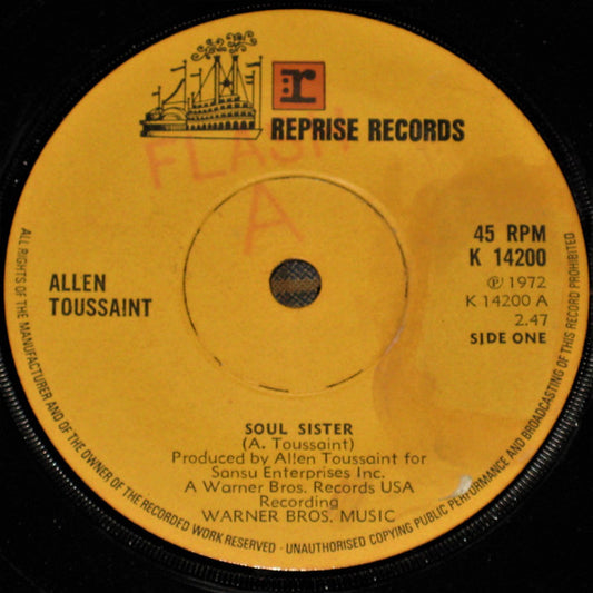 Allen Toussaint : Soul Sister (7", Sol)